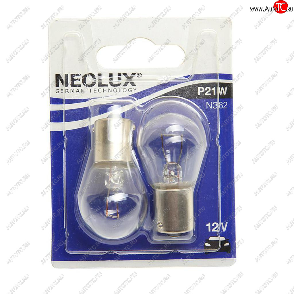 162 р. Лампа 12V P21W BA15s 460лм блистер (2шт.) Standard NEOLUX NEOLUX n382-02b  с доставкой в г. Майкоп