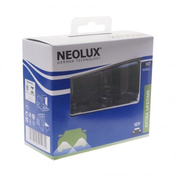 859 р. Лампа 12V H7 55W PX26d 1500лм бокс (2шт.) Extra Lifetime NEOLUX NEOLUX n499ll-2scb  с доставкой в г. Майкоп. Увеличить фотографию 1