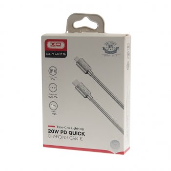 499 р. Кабель iPhone (5-)-USB Type C 1м серебро XO XO nbq217a silver  с доставкой в г. Майкоп. Увеличить фотографию 2