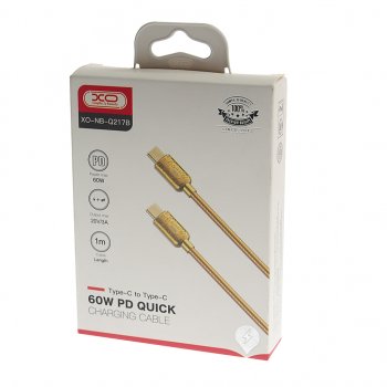 339 р. Кабель USB Type C-USB Type C 1м золото XO XO nbq217b gold  с доставкой в г. Майкоп. Увеличить фотографию 2