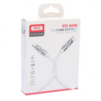 439 р. Кабель USB Type C-USB Type C 1.2м белый XO XO nb-q228b white  с доставкой в г. Майкоп. Увеличить фотографию 2