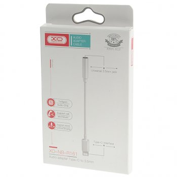 389 р. Переходник USB Type C на jack 3.5 белый XO XO nb-r161 white  с доставкой в г. Майкоп. Увеличить фотографию 2