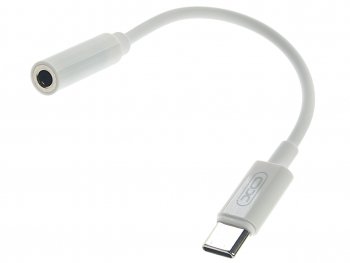 389 р. Переходник USB Type C на jack 3.5 белый XO XO nb-r161 white  с доставкой в г. Майкоп. Увеличить фотографию 1