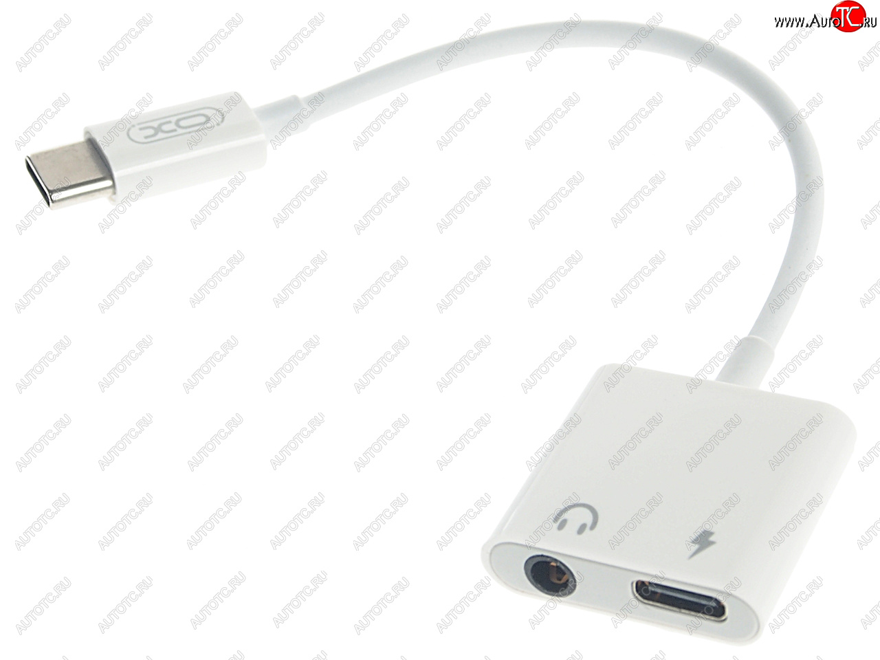 429 р. Переходник USB Type C на jack 3.5 + зарядка белый XO XO nb-r172d white  с доставкой в г. Майкоп