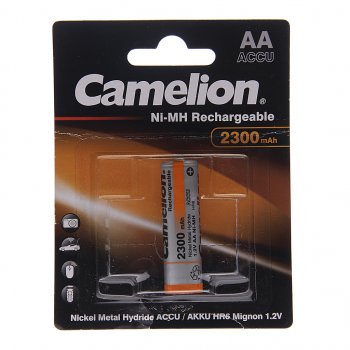 339 р. Батарейка AA HR6 1.2V аккумулятор Ni-MH 2300mAh блистер 2шт. (цена за 1шт.) CAMELION CAMELION nh-aa2300bp2  с доставкой в г. Майкоп. Увеличить фотографию 1