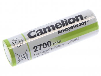 539 р. Батарейка AA HR6 1.2V аккумулятор Ni-MH 2700mAh бокс 2шт. (цена за 1шт.) CAMELION CAMELION nh-aa2700bp2  с доставкой в г. Майкоп. Увеличить фотографию 1