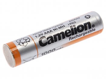193 р. Батарейка AAA HR03 1.2V аккумулятор Ni-MH 1000mAh блистер 2шт. (цена за 1шт.) CAMELION CAMELION nh-aaa1000bp2  с доставкой в г. Майкоп. Увеличить фотографию 1