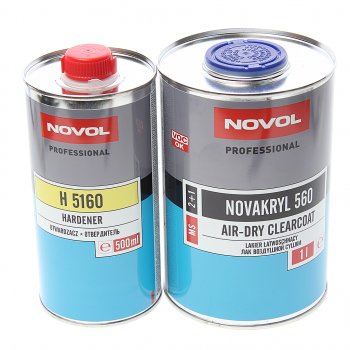 2 799 р. Лак акриловый NOVAKRYL 560 MS 2+1 1л устойчивый к царапинам c отвердителем H5160 0.5л NOVOL NOVOL novol NOVOL novol  с доставкой в г. Майкоп. Увеличить фотографию 1