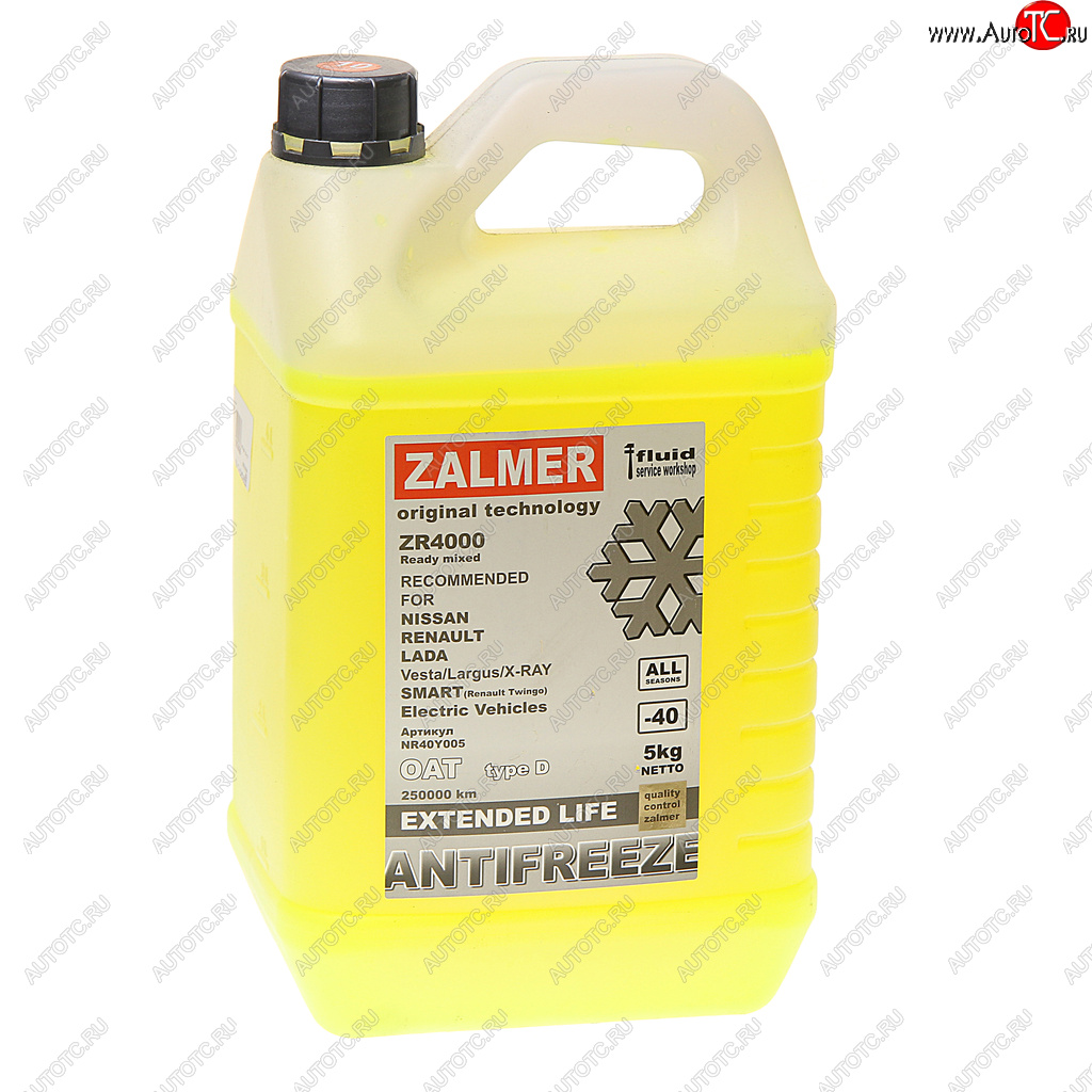 1 289 р. Антифриз желтый -40C ZR4000 NR OAT 5кг ZALMER ZALMER nr40y005  с доставкой в г. Майкоп