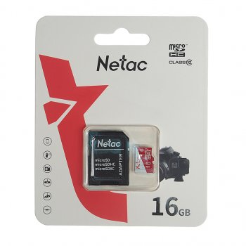 329 р. Карта памяти 16GB MicroSD class 10 + SD адаптер NETAC NETAC nt02p500eco-016g-r  с доставкой в г. Майкоп. Увеличить фотографию 1