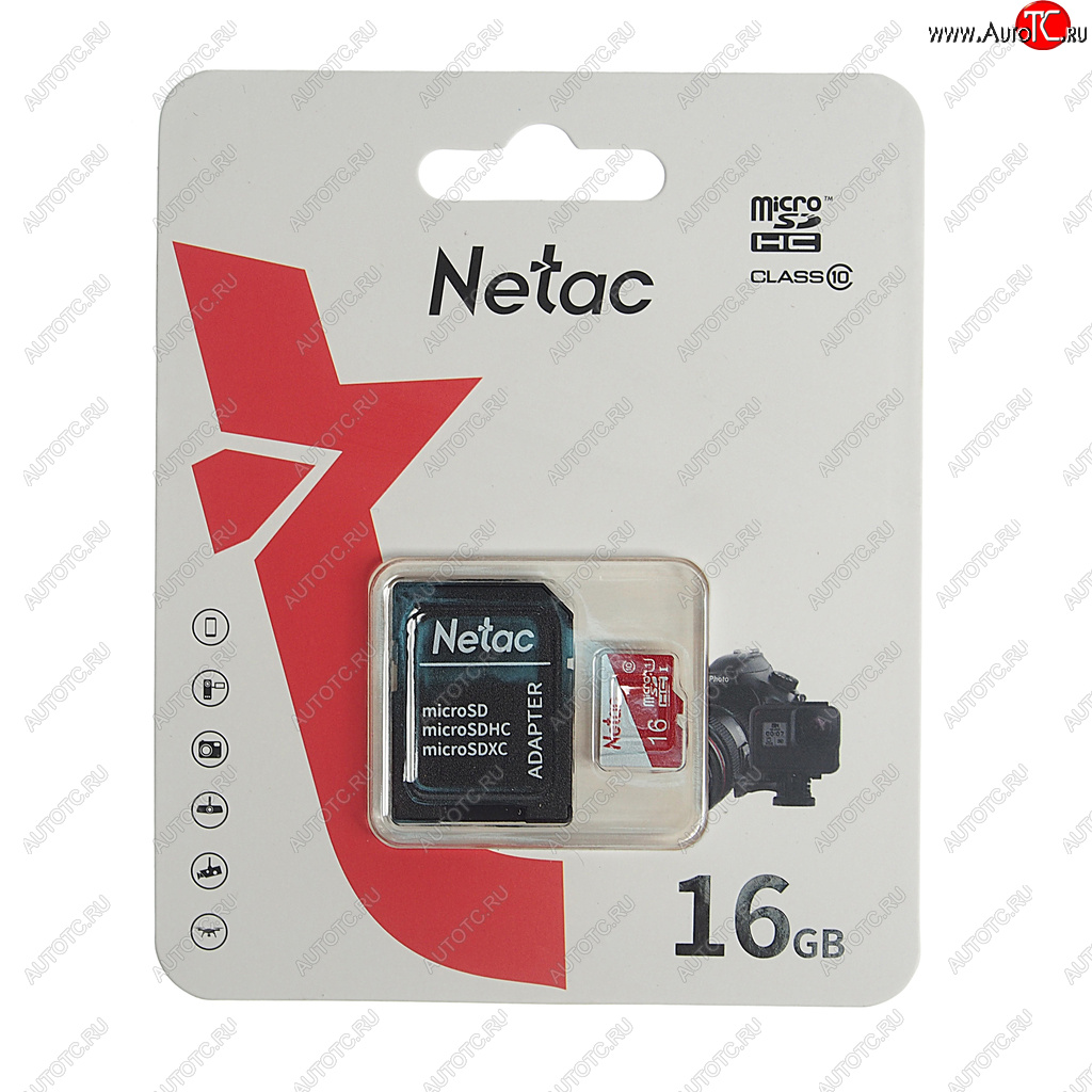 329 р. Карта памяти 16GB MicroSD class 10 + SD адаптер NETAC NETAC nt02p500eco-016g-r  с доставкой в г. Майкоп