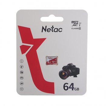 439 р. Карта памяти 64GB MicroSD class 10 NETAC NETAC nt02p500eco-064g-s  с доставкой в г. Майкоп. Увеличить фотографию 1