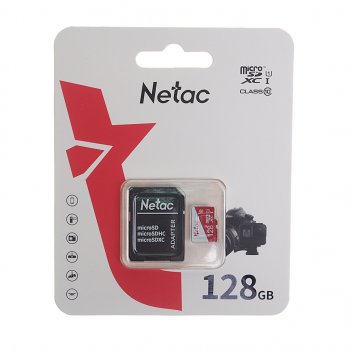 899 р. Карта памяти 128GB MicroSD class 10 + SD адаптер NETAC NETAC nt02p500eco-128g-r  с доставкой в г. Майкоп. Увеличить фотографию 1