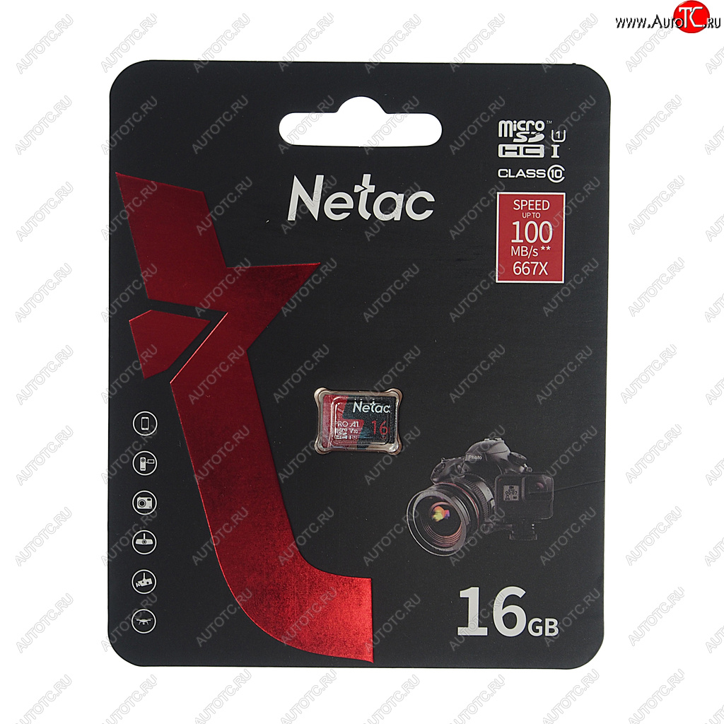 359 р. Карта памяти 16GB MicroSD class 10 NETAC NETAC nt02p500pro-016g-s  с доставкой в г. Майкоп