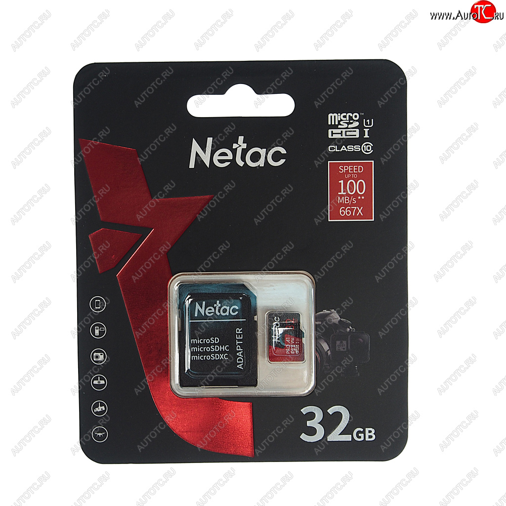 449 р. Карта памяти 32GB MicroSD class 10 + SD адаптер NETAC NETAC nt02p500pro-032g-r NETAC nt02p500pro-032g-r  с доставкой в г. Майкоп