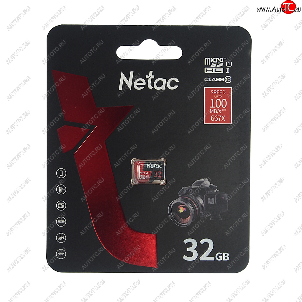 419 р. Карта памяти 32GB MicroSD class 10 NETAC NETAC nt02p500pro-032g-s  с доставкой в г. Майкоп