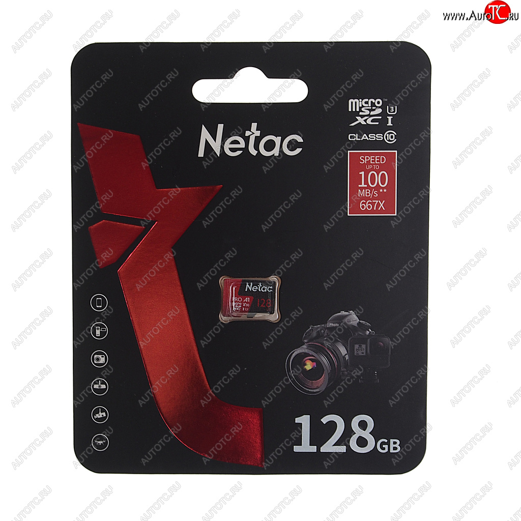 1 239 р. Карта памяти 128GB MicroSD class 10 + SD NETAC NETAC nt02p500pro-128g-s  с доставкой в г. Майкоп