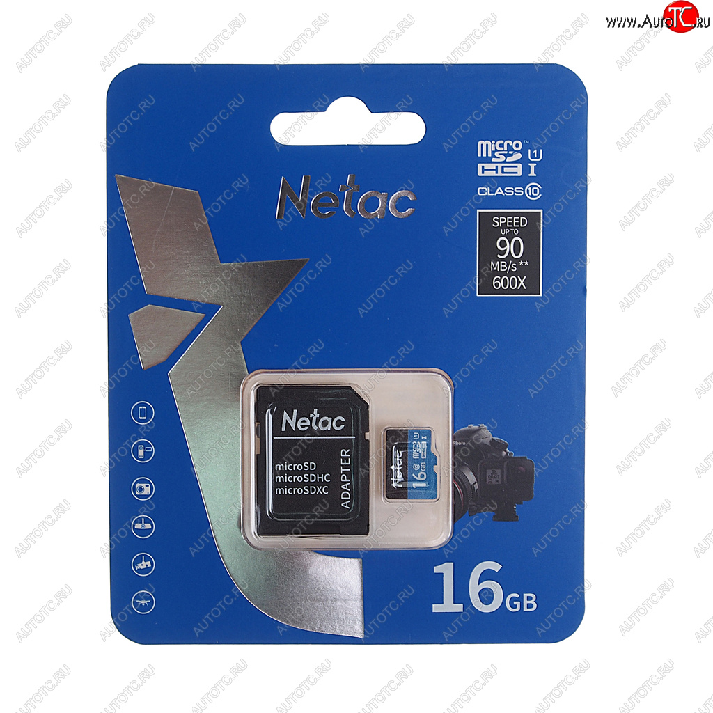 329 р. Карта памяти 16GB MicroSD class 10 + SD адаптер NETAC NETAC nt02p500stn-016g-r  с доставкой в г. Майкоп