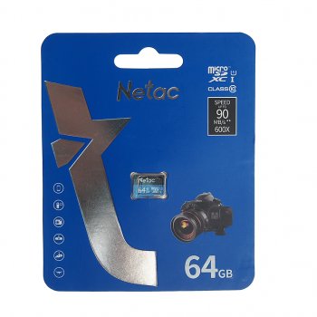 459 р. Карта памяти 64GB MicroSD class 10 NETAC NETAC nt02p500stn-064g-s  с доставкой в г. Майкоп. Увеличить фотографию 1