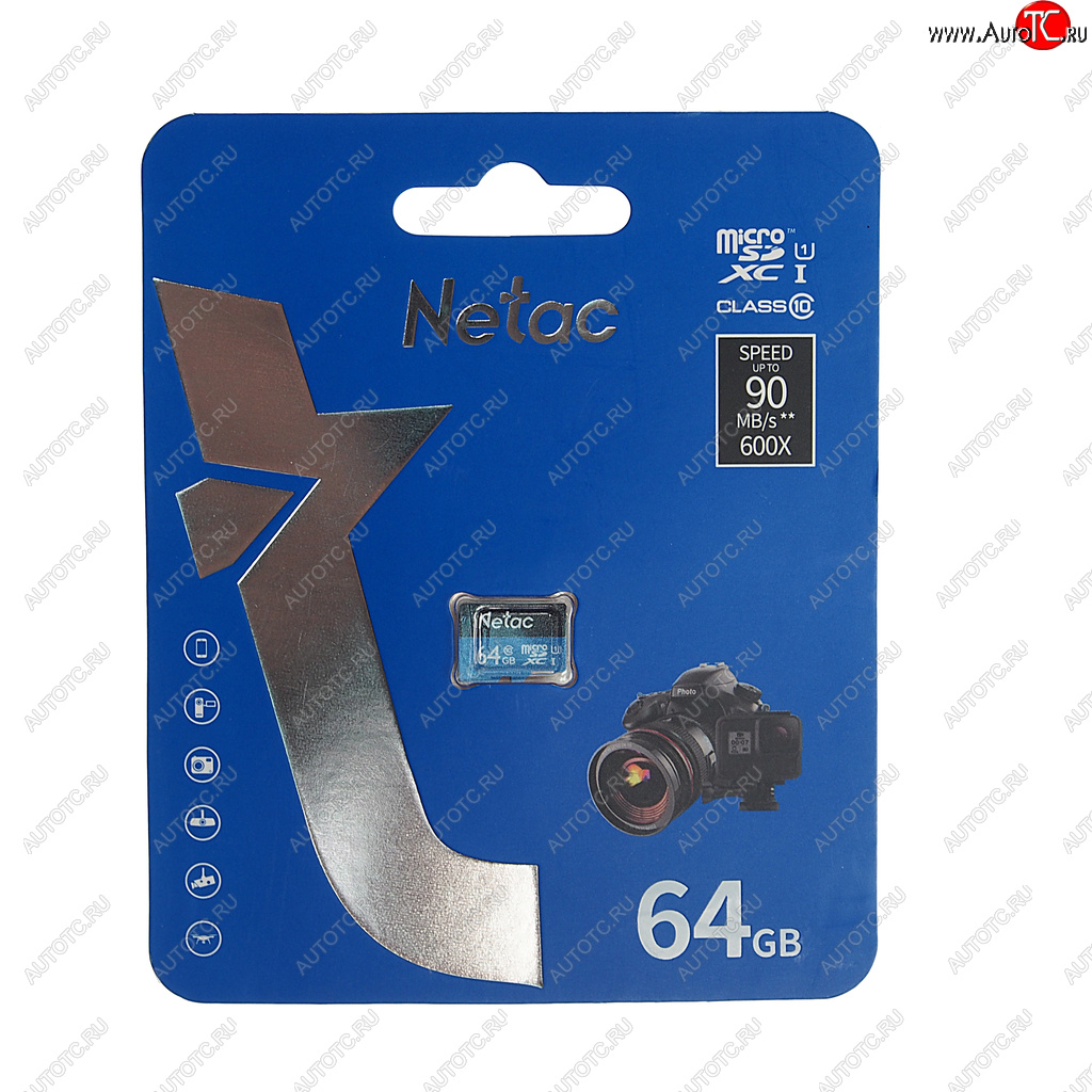 459 р. Карта памяти 64GB MicroSD class 10 NETAC NETAC nt02p500stn-064g-s  с доставкой в г. Майкоп