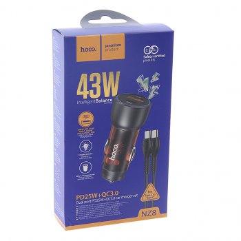 929 р. Устройство зарядное в прикуриватель 1USB 12V кабель USB Type C HOCO HOCO nz8 orange  с доставкой в г. Майкоп. Увеличить фотографию 3