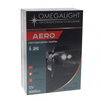 1 899 р. Лампа светодиодная 12V H11 PGJ19-2 3000Lm (2шт.) Aero OMEGALIGHT OMEGALIGHT olledh11aero-2  с доставкой в г. Майкоп. Увеличить фотографию 3