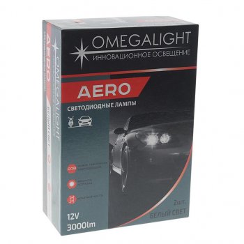 1 899 р. Лампа светодиодная 12V HB3 P20d 3000Lm (2шт.) Aero OMEGALIGHT OMEGALIGHT olledhb3aero-2  с доставкой в г. Майкоп. Увеличить фотографию 3