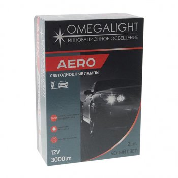 1 899 р. Лампа светодиодная 12V HB4 P22d 3000Lm (2шт.) Aero OMEGALIGHT OMEGALIGHT olledhb4aero-2  с доставкой в г. Майкоп. Увеличить фотографию 3