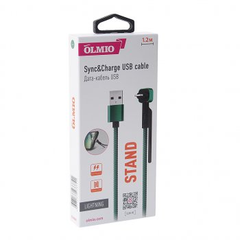 275 р. Кабель iPhone (5-) 1.2м зеленый OLMIO OLMIO olm-038648  с доставкой в г. Майкоп. Увеличить фотографию 3