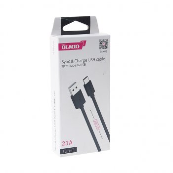 319 р. Кабель USB Type C 2м черный OLMIO OLMIO olm-038656 OLMIO olm-038656  с доставкой в г. Майкоп. Увеличить фотографию 2