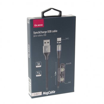 749 р. Кабель iPhone (5-)micro USBUSB Type C 1.2м OLMIO OLMIO olm-041662  с доставкой в г. Майкоп. Увеличить фотографию 3
