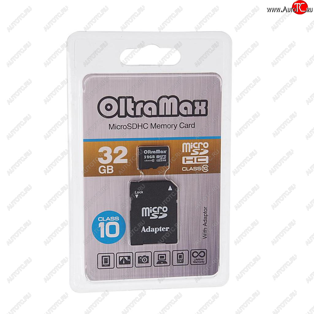 399 р. Карта памяти 32GB MicroSD class 10 + SD адаптер OLTRAMAX OLTRAMAX om032gcsdhc10-ad  с доставкой в г. Майкоп