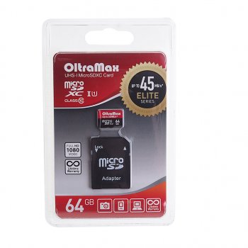 619 р. Карта памяти 64GB MicroSD class 10 + SD адаптер OLTRAMAX OLTRAMAX om064gcsdxc10uhs-1-elu1  с доставкой в г. Майкоп. Увеличить фотографию 1