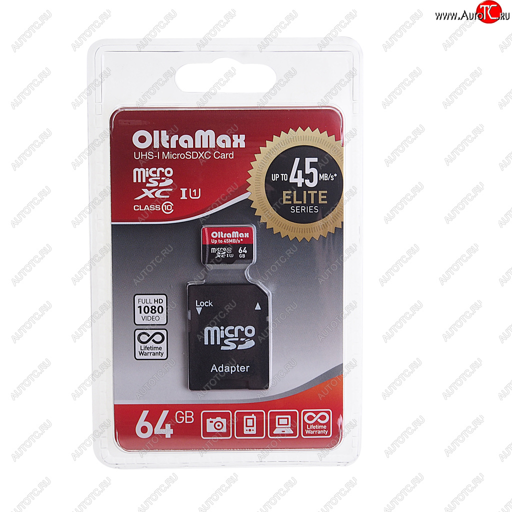 619 р. Карта памяти 64GB MicroSD class 10 + SD адаптер OLTRAMAX OLTRAMAX om064gcsdxc10uhs-1-elu1  с доставкой в г. Майкоп