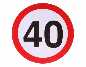 72 р. Наклейка-знак виниловая Ограничение скорости 40км/ч круг, большая NO NAME ос 40кмч NO NAME ос 40кмч  с доставкой в г. Майкоп. Увеличить фотографию 1