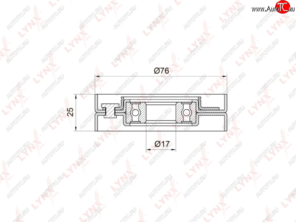 1 359 р. Ролик приводного ремня VW Passat (98-05) AUDI A4,A8 SKODA Superb (01-) VOLVO S70,S90 натяжителя LYNX LYNX pb5001  с доставкой в г. Майкоп