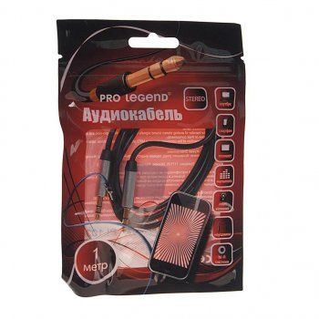 155 р. Кабель jack 3.5 1м черный PRO LEGEND PRO LEGEND pl1030  с доставкой в г. Майкоп. Увеличить фотографию 1