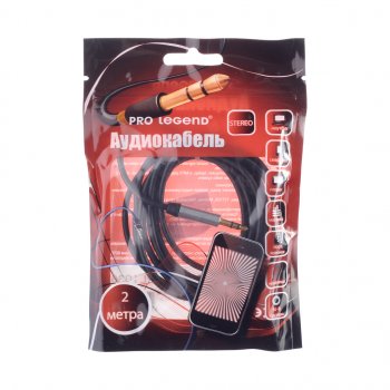 218 р. Кабель jack 3.5 2м черный PRO LEGEND PRO LEGEND pl1036  с доставкой в г. Майкоп. Увеличить фотографию 1