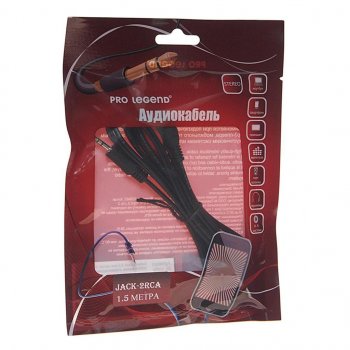 158 р. Кабель jack 3.5-RCA 1.5м PRO LEGEND PRO LEGEND pl1059  с доставкой в г. Майкоп. Увеличить фотографию 1