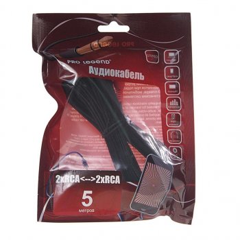 200 р. Кабель RCA 2х2 5м PRO LEGEND PRO LEGEND pl1069  с доставкой в г. Майкоп. Увеличить фотографию 1