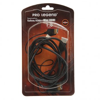 669 р. Кабель miniHDMI 1.8м PRO LEGEND PRO LEGEND pl1128  с доставкой в г. Майкоп. Увеличить фотографию 1