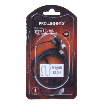 379 р. Кабель iPhone (5-) 1м магнитный PRO LEGEND PRO LEGEND pl1150  с доставкой в г. Майкоп. Увеличить фотографию 1