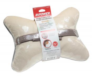 889 р. Подушка на подголовник косточка 30х21см экокожа бежевая ZIPOWER ZIPOWER pm0475  с доставкой в г. Майкоп. Увеличить фотографию 2