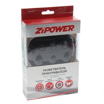 929 р. Разветвитель прикуривателя 3-х гнездовой 12-24V 2USB ZIPOWER ZIPOWER pm6653  с доставкой в г. Майкоп. Увеличить фотографию 3