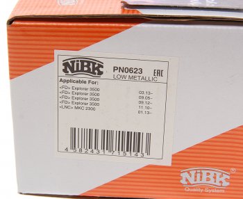 5 699 р. Колодки тормозные передние (4шт.) NIBK Ford Explorer U502 дорестайлинг (2010-2016)  с доставкой в г. Майкоп. Увеличить фотографию 4