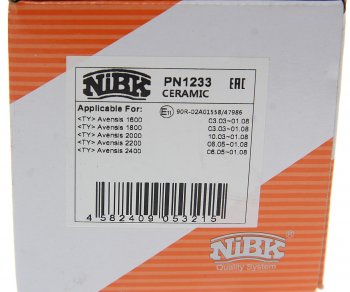 3 089 р. Колодки тормозные передние (4шт.) NIBK Toyota Avensis T250 универсал дорестайлинг (2003-2006)  с доставкой в г. Майкоп. Увеличить фотографию 4