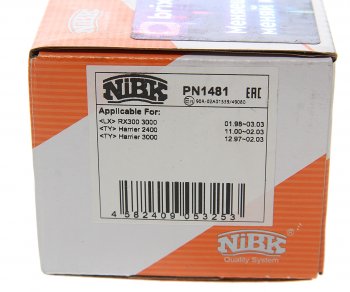 2 489 р. Колодки тормозные TOYOTA Harrier (97-03) передние (4шт.) NIBK NIBK pn1481  с доставкой в г. Майкоп. Увеличить фотографию 3