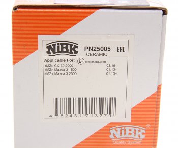 4 649 р. Колодки тормозные передние (4шт.) NIBK Mazda 3/Axela BP хэтчбэк (2019-2025)  с доставкой в г. Майкоп. Увеличить фотографию 4