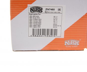 3 889 р. Колодки тормозные SUBARU Impreza, Legacy, Forester передние (4шт.) NIBK NIBK pn7460  с доставкой в г. Майкоп. Увеличить фотографию 3