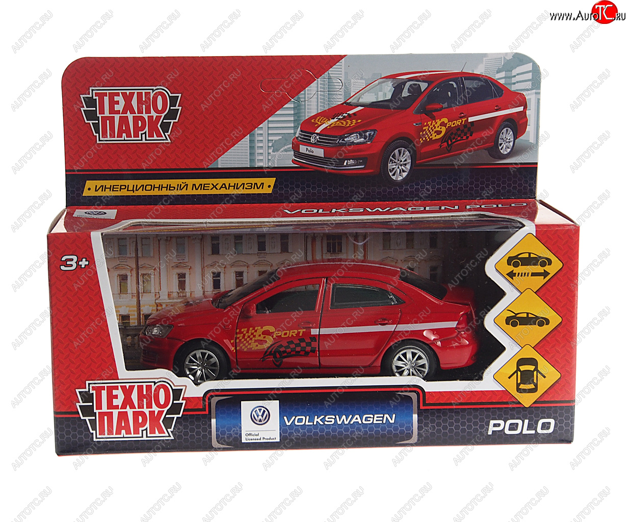 799 р. Модель автомобиля VW Polo металлическая ТЕХНОПАРК ТЕХНОПАРК polo-s  с доставкой в г. Майкоп